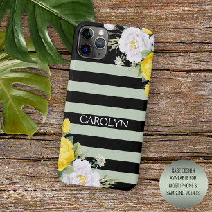 Shabby Chic Yellow White Roses Floral Pattern iPhone 11 Pro Max Case