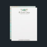 Shabby Cottage Chic Turquoise Floral Rustic Wood Letterhead<br><div class="desc">Perfectly charming cottage chic style chippy painted wood paired with traditional farmhouse roses... what could be sweeter?! Gorgeous, playful aqua blue lends a vintage tone to this shabby chic theme. This design is a beautiful choice for farmhouse boutiques and beyond. • Customize it! Follow the template to add your own...</div>