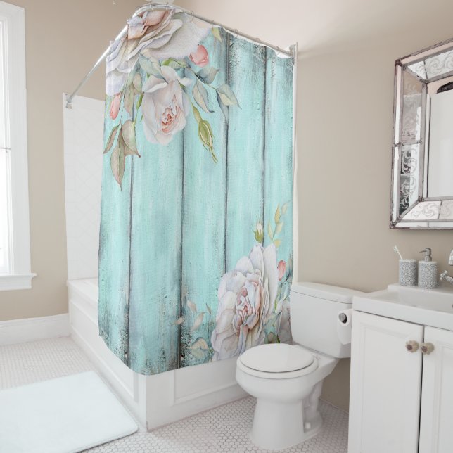 Shabby Country Chic Douche rideau (En situation)