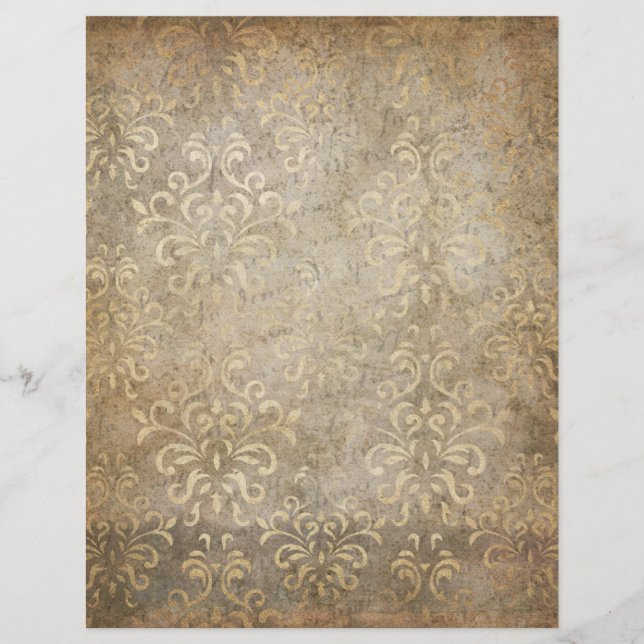 Shabby Damask Vintage Ephemera (Front)