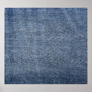 Shabby denim: blue jeans texture poster
