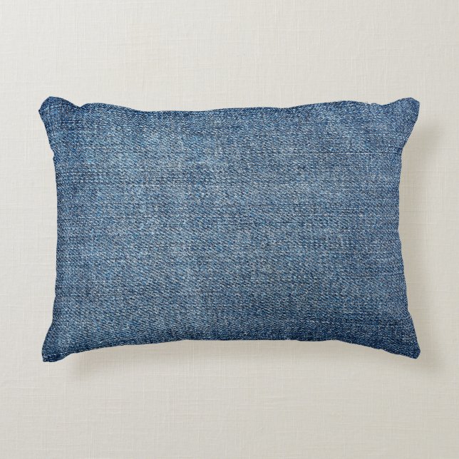Shabby denim texture for background. Blue jeans Accent Pillow (Front)