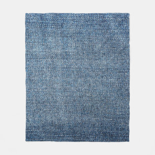 Shabby denim texture for background. Blue jeans Fleece Blanket