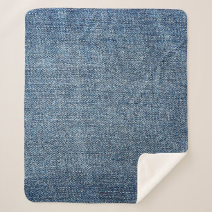 Shabby denim texture for background. Blue jeans Sherpa Blanket