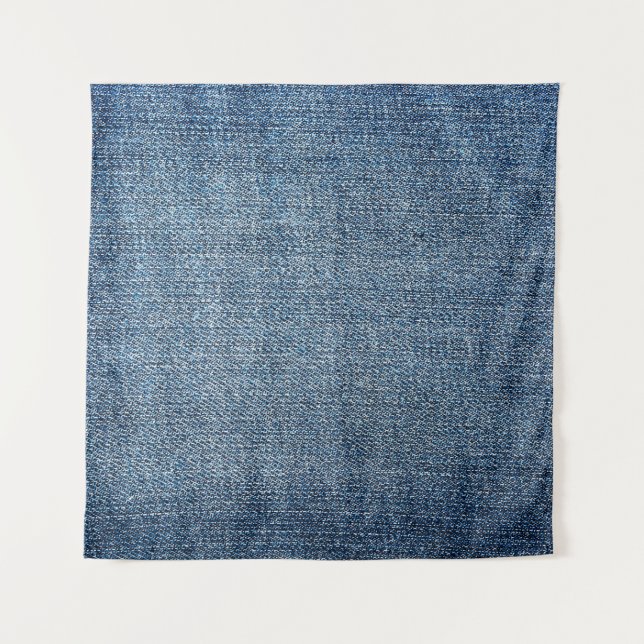 Shabby denim texture for background. Blue jeans Tapestry (Front)