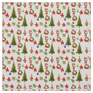 Shabby Dreamy Chic Cottagecore Christmas Fabric