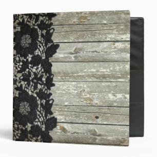shabby elegance black lace grey barn wood binder