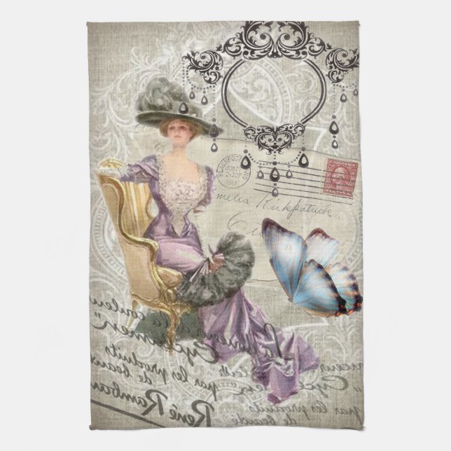 shabby elegance chandelier Vintage victorian Kitchen Towel (Vertical)