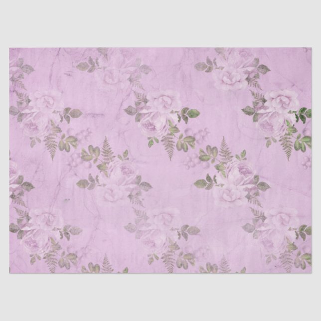 Shabby Floral Purple Series Design 10 Tissue Paper (Front)