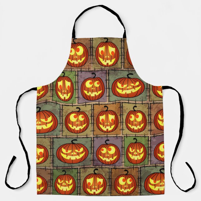 Shabby Halloween, vintage background. Apron (Front)