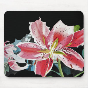 Shabby Lily Lillies Art Computer Mouse Mat Pad