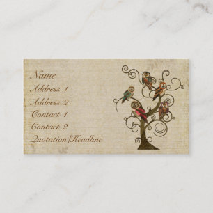 Shabby Owl Tree Business Card/Tags Card