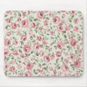 SHABBY PETITE PINK ROSES MOUSE PAD