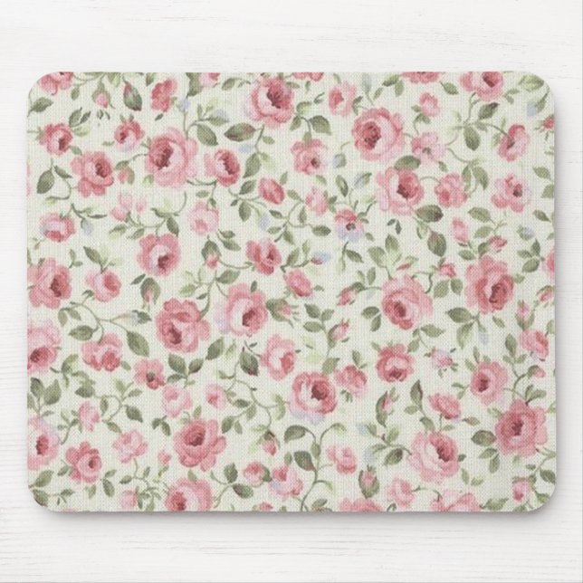 SHABBY PETITE PINK ROSES MOUSE PAD (Front)