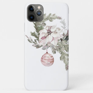Shabby Pink Christmas Floral iPhone XS Max Case