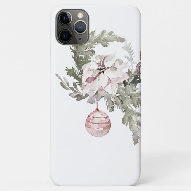 Shabby Pink Christmas Floral iPhone XS Max Case (Back)