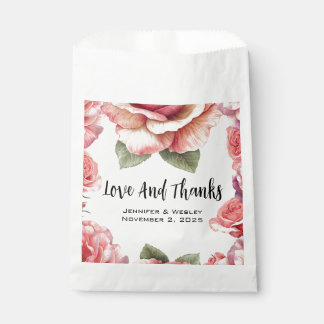 Shabby Pink Rose Favour Bag