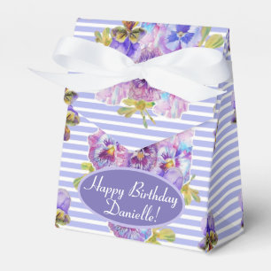 Shabby Pink Rose Floral Tea Party Cake Favour Box