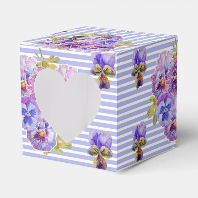 Shabby Pink Rose Floral Tea Party Cake Favour Box (Front Side)