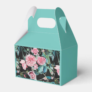 Shabby Pink Rose Floral Tea Party Cake Favour Box
