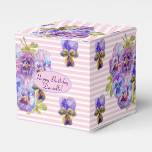 Shabby Pink Rose Floral Tea Party Purple Favour Favor Box