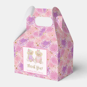 Shabby Pink Roses Tea Party Baby Shower Favor Box