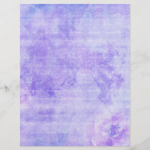 Shabby Purple Floral Scrapbook Paper