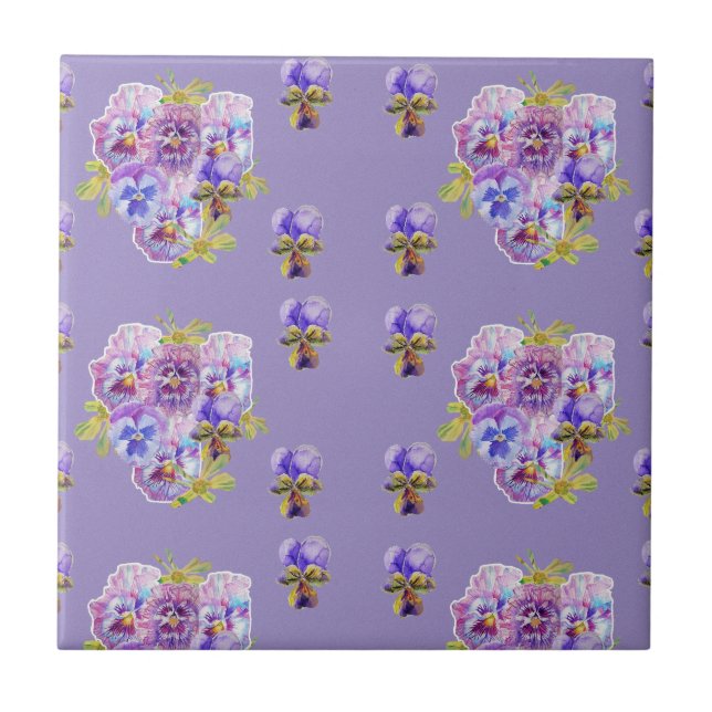 Shabby Purple Pansy violet carreaux de céramique f (Devant)