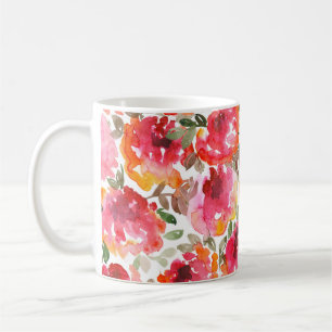 Shabby red roses, seamless pattern. coffee mug