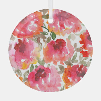 Shabby red roses, seamless pattern. glass ornament