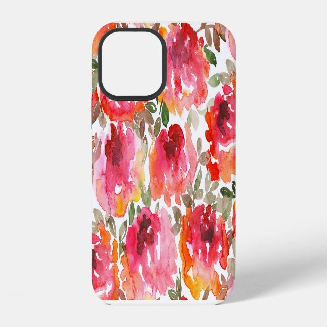 Shabby red roses, seamless pattern. iPhone case (Back)