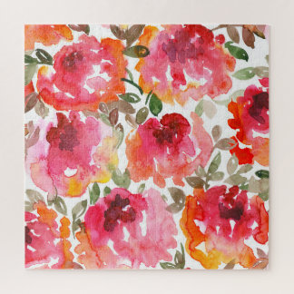 Shabby red roses, seamless pattern. jigsaw puzzle