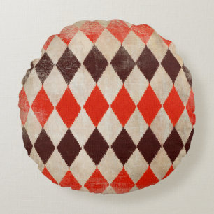 shabby rhombuses background round pillow