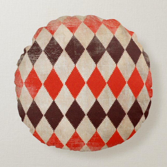 shabby rhombuses background round pillow (Front)