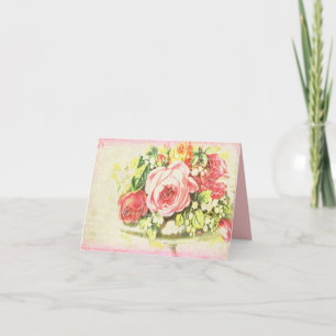 Shabby Rose Collage Art Card
