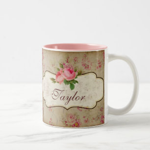 Shabby Roses Personalized Mug