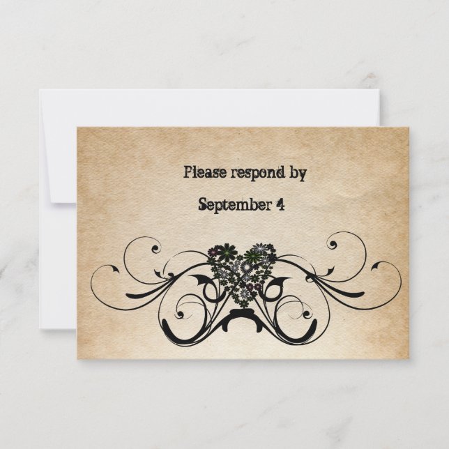 Shabby Rustic RSVP with envelopes. (Front)