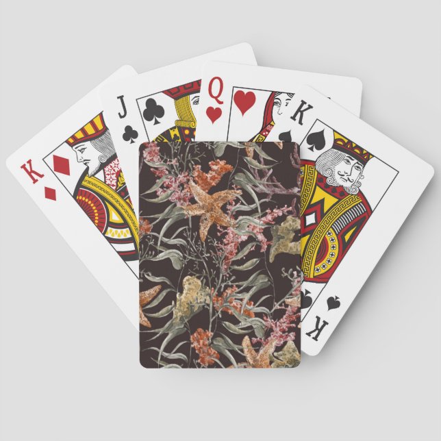 Shabby Sea Life Pattern Playing Cards (Back)
