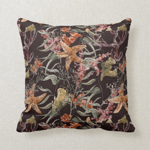 Shabby Sea Life Pattern Throw Pillow