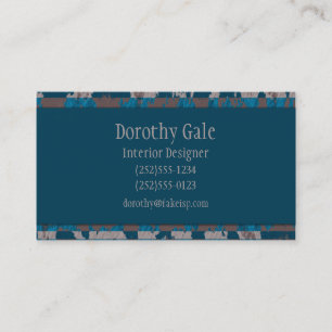 Shabby Stripes in Brown and Blue Business Card