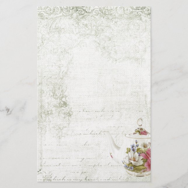 Shabby Tea Party Stationery (Front)