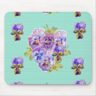Shabby Turquoise art floral Computer Mouse Mat Pad