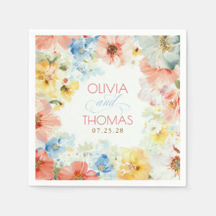 Shabby Vintage Floral Boho Elegant Wedding Napkin