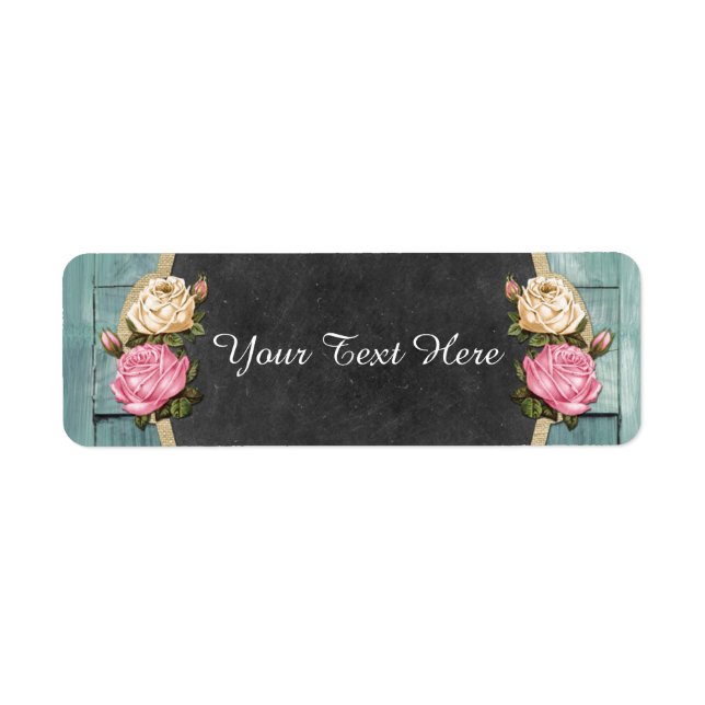 Shabby Vintage Rose Russe Country Chalkboard (Devant)
