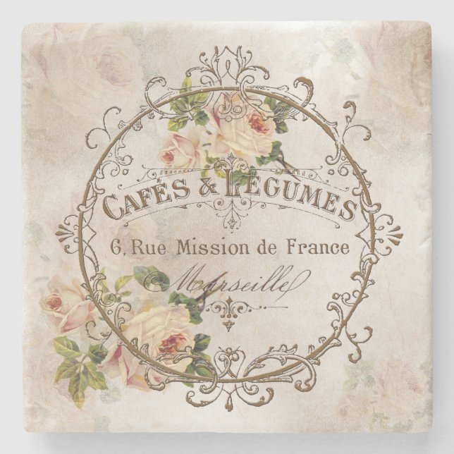 Shabby Vintage Roses4 - Coaster (Front)