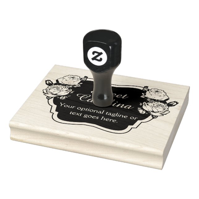 Shabby Vintage Roses Rustic Country Chalkboard Rubber Stamp (Stamp)