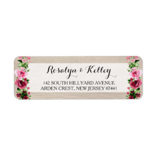 Shabby Vintage Watercolor Roses on Rustic Wood