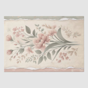 Shabby Wallpaper Blush Pink Floral Decoupage Tissue Paper