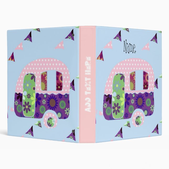 Shabbychic retro trailer, camper, caravan bunting binder (Background)