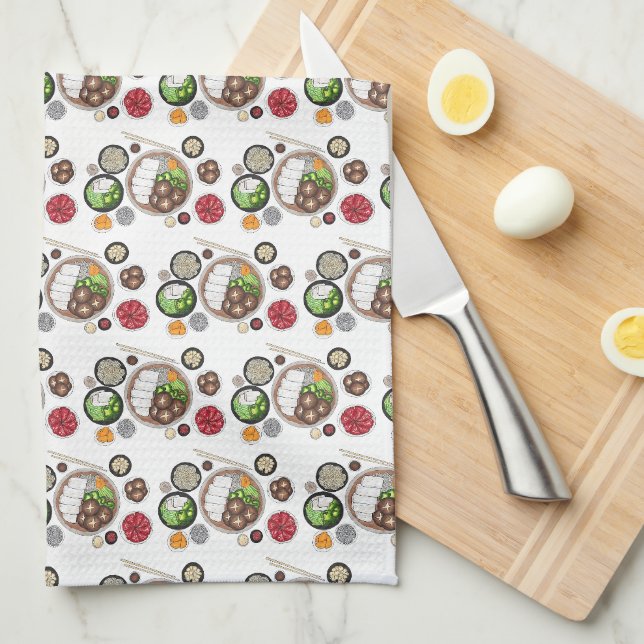 Shabu-Shabu Japan Japanese Food Cuisine Hotpot Kitchen Towel (Quarter Fold)